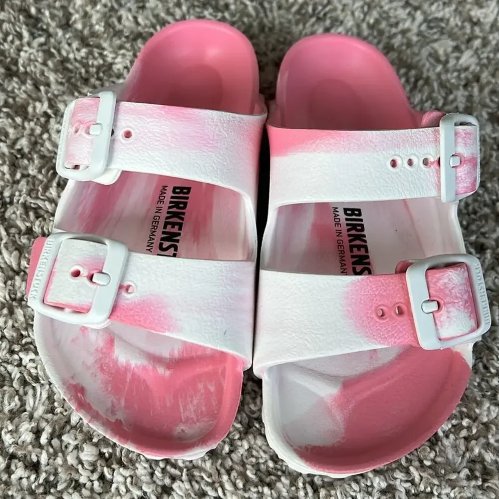 Birkenstock Kids Arizona EVA Sandals in Multi Pink White Tie Dye
